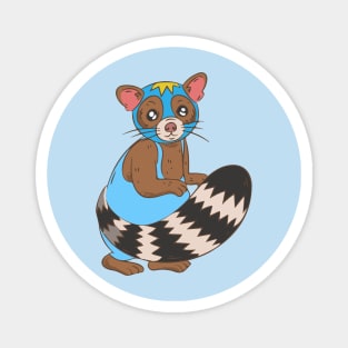 Funny Raccoon Luchador Wrestler Magnet